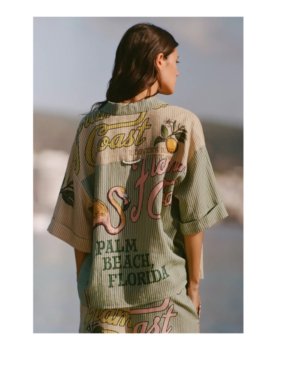 Celadine Flamingo Coast Short-Sleeve Linen Blend Buttondown Shirt Size Small NWT - Picture 12 of 12